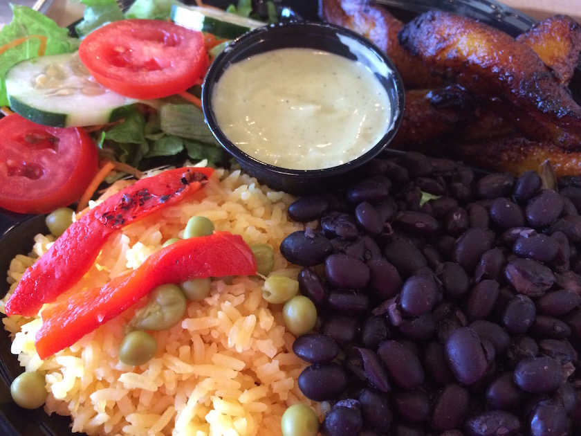 Here's a closeup of the Vegetarian Platter. All the flavorful yumminess right in your face! 