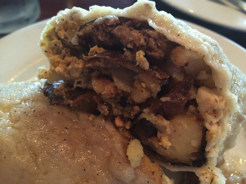 I just had to give you an inside look at the breakfast burrito! Here's what you're seeing: tofu scramble, home fries, and sausage. This is sooo good. If I could write this in a different language, I most certainly would. It deserves so much more...